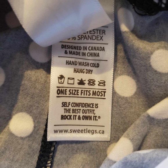 Sweetlegs black & white polka dot bike shorts NWT - Picture 6 of 10